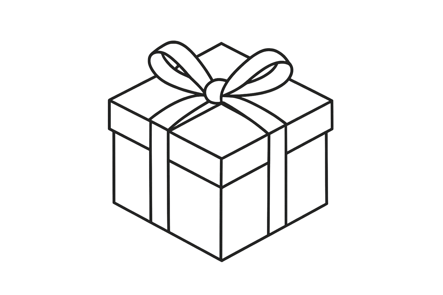 Three dimensional clipart of a birthday present with a big bow on top.